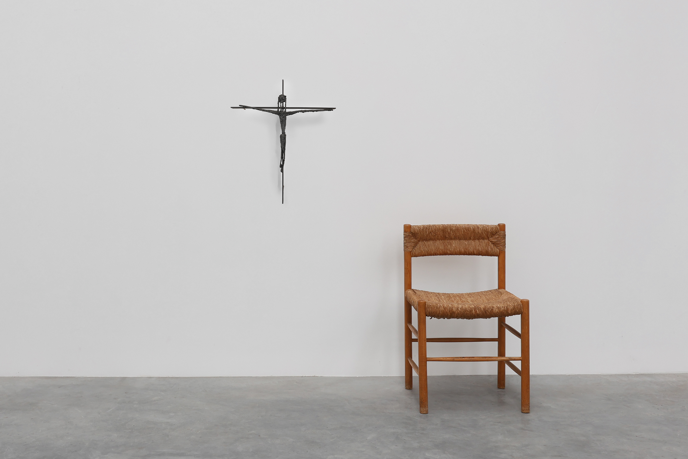 Brutalist Welded-Iron Crucifix Wall Sculpture by Pia Manu, Mid-20th Centurythumbnail